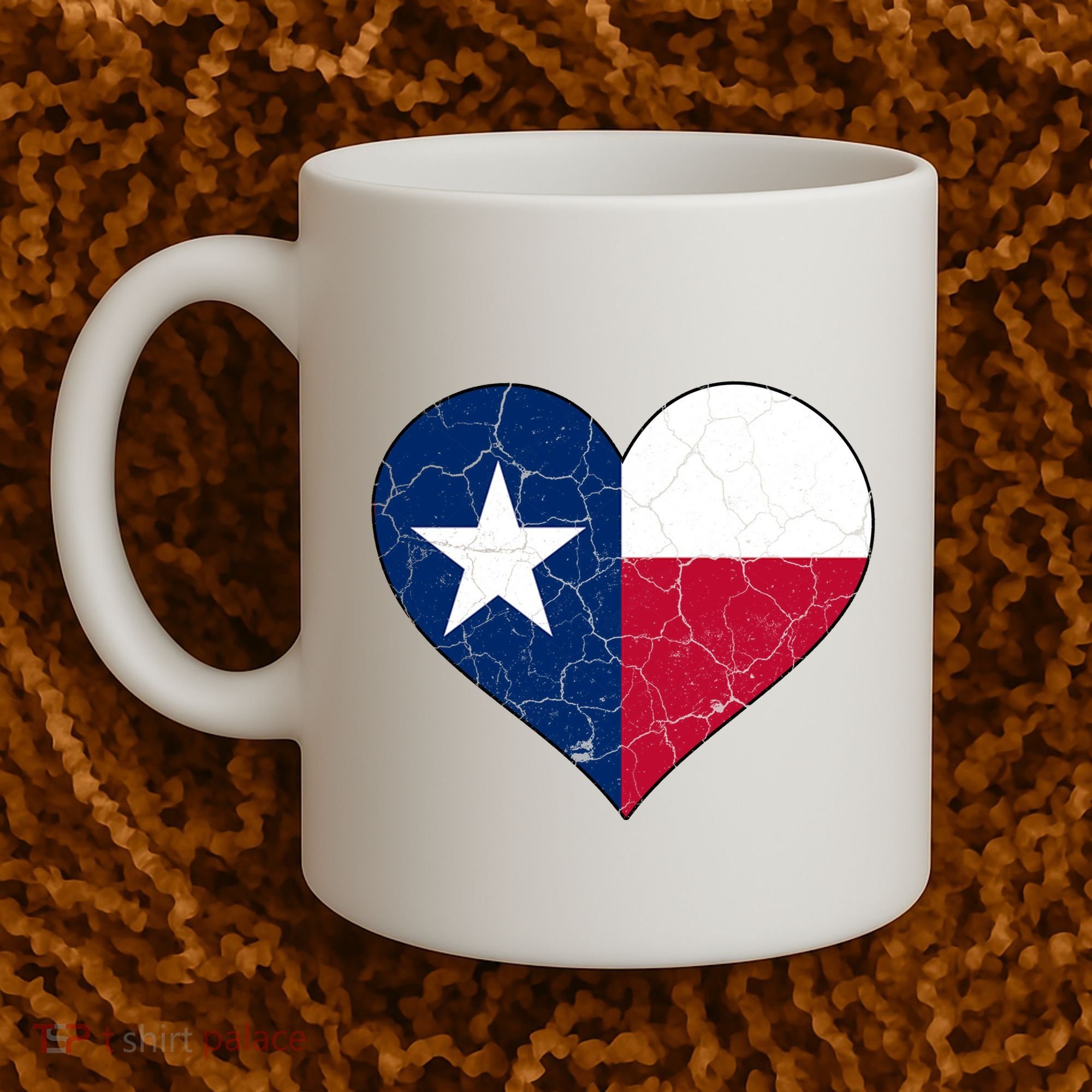 Texas Strong Distressed Heart Coffee Mug