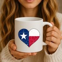 Texas Strong Distressed Heart Coffee Mug thumb 3