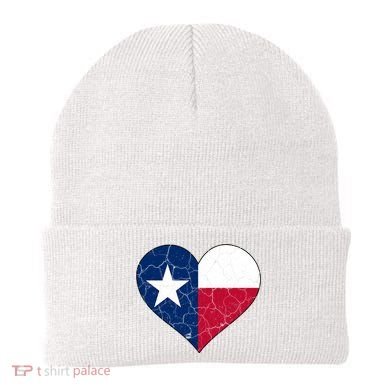 Texas Strong Distressed Heart Beanie