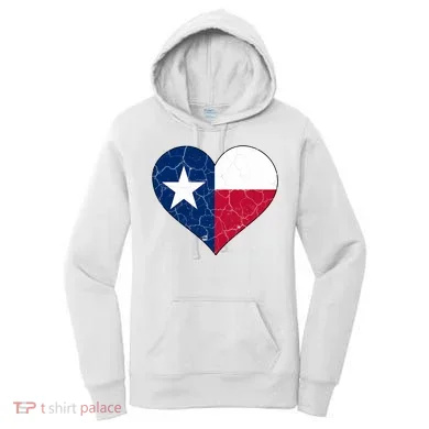 Texas Strong Distressed Heart Women's Hoodie