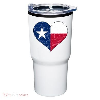 Texas Strong Distressed Heart Tumbler