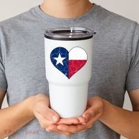 Texas Strong Distressed Heart Tumbler thumb 2