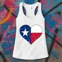 Texas Strong Distressed Heart Women's Tank Top thumb 3