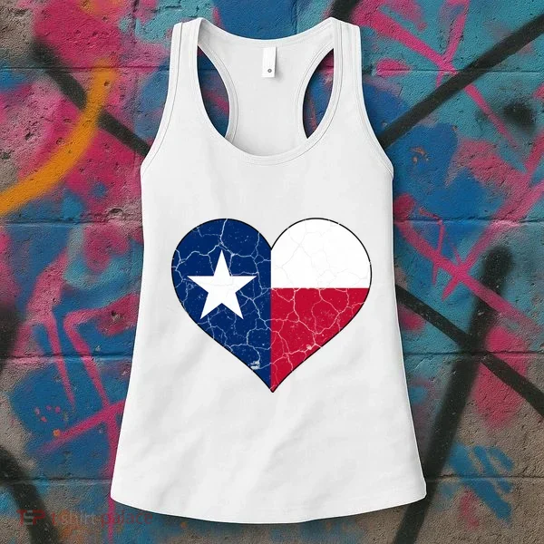 Texas Strong Distressed Heart Women's Tank Top