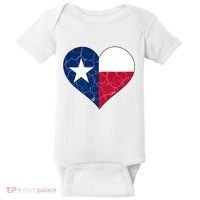 Texas Strong Distressed Heart Baby Bodysuit thumb 0