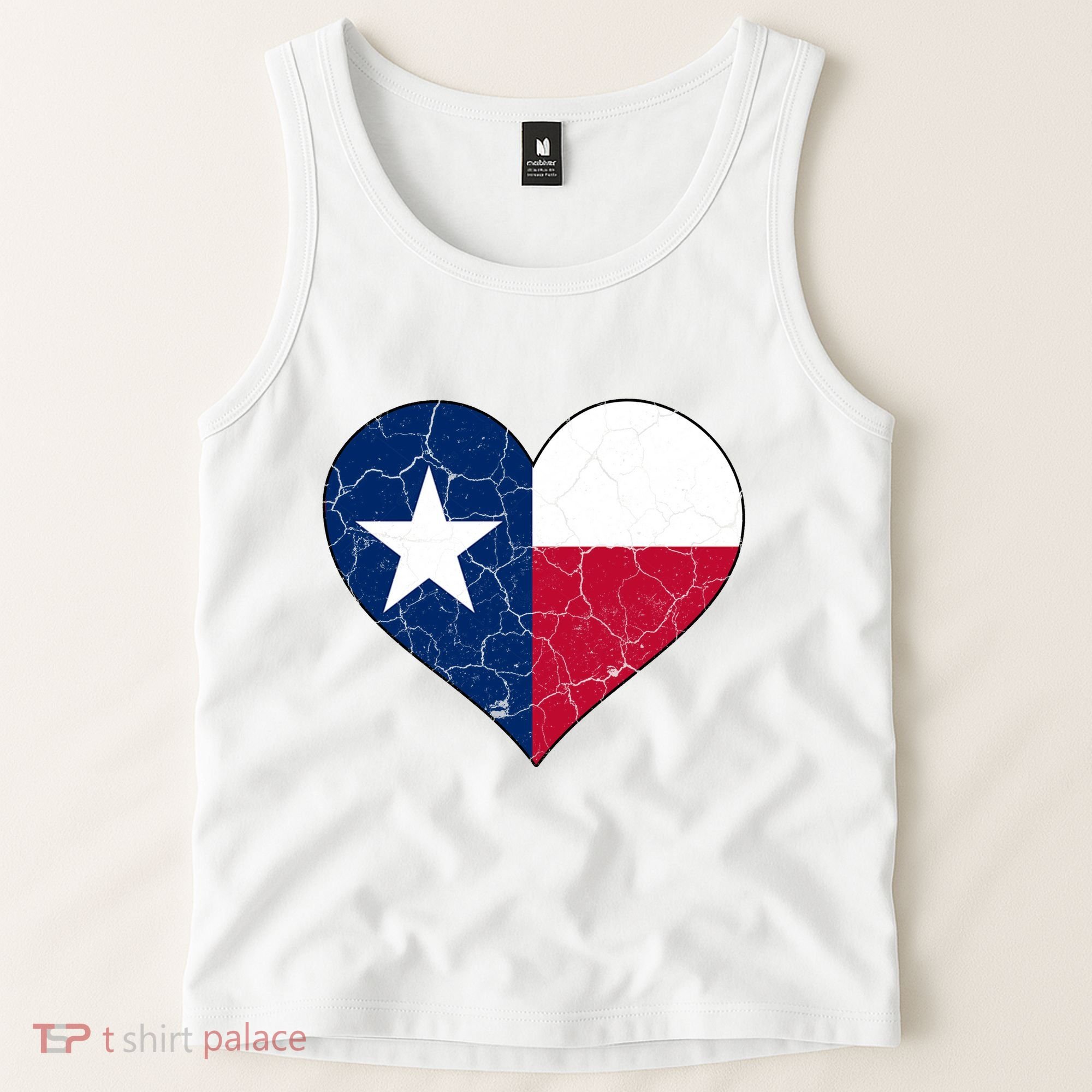 Texas Strong Distressed Heart Tank Top