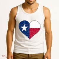 Texas Strong Distressed Heart Tank Top thumb 3