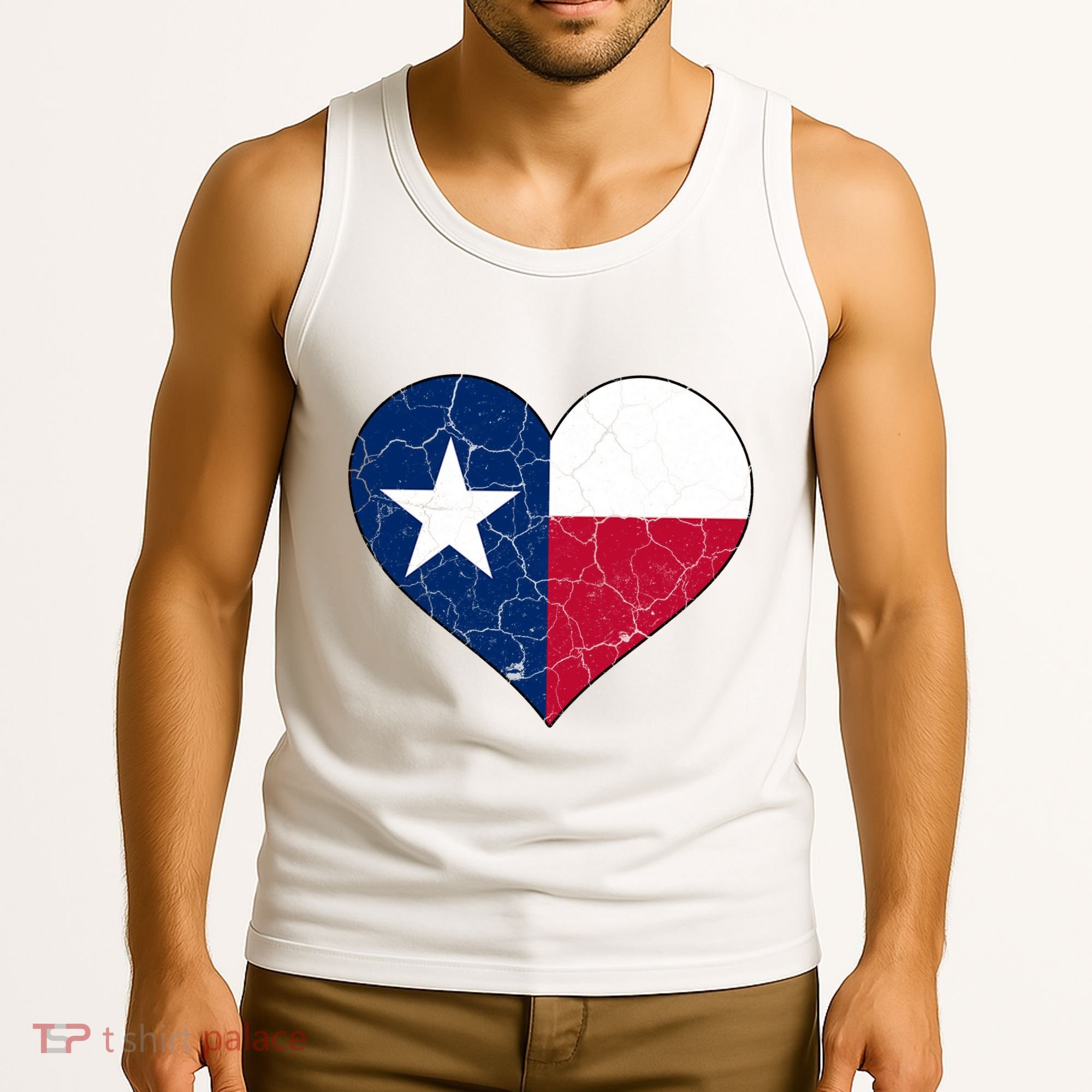 Texas Strong Distressed Heart Tank Top