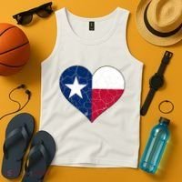 Texas Strong Distressed Heart Tank Top thumb 4