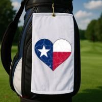 Texas Strong Distressed Heart Golf Towel thumb 2