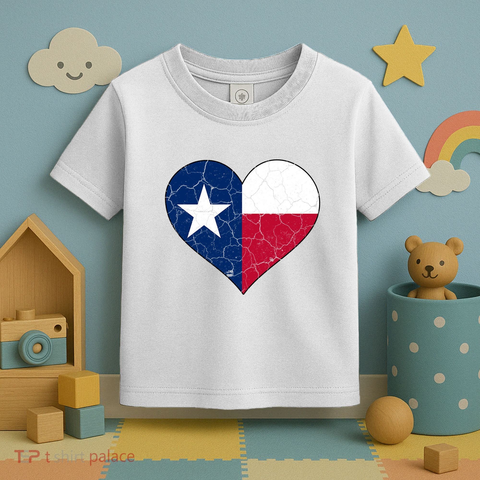 Texas Strong Distressed Heart Toddler T-Shirt