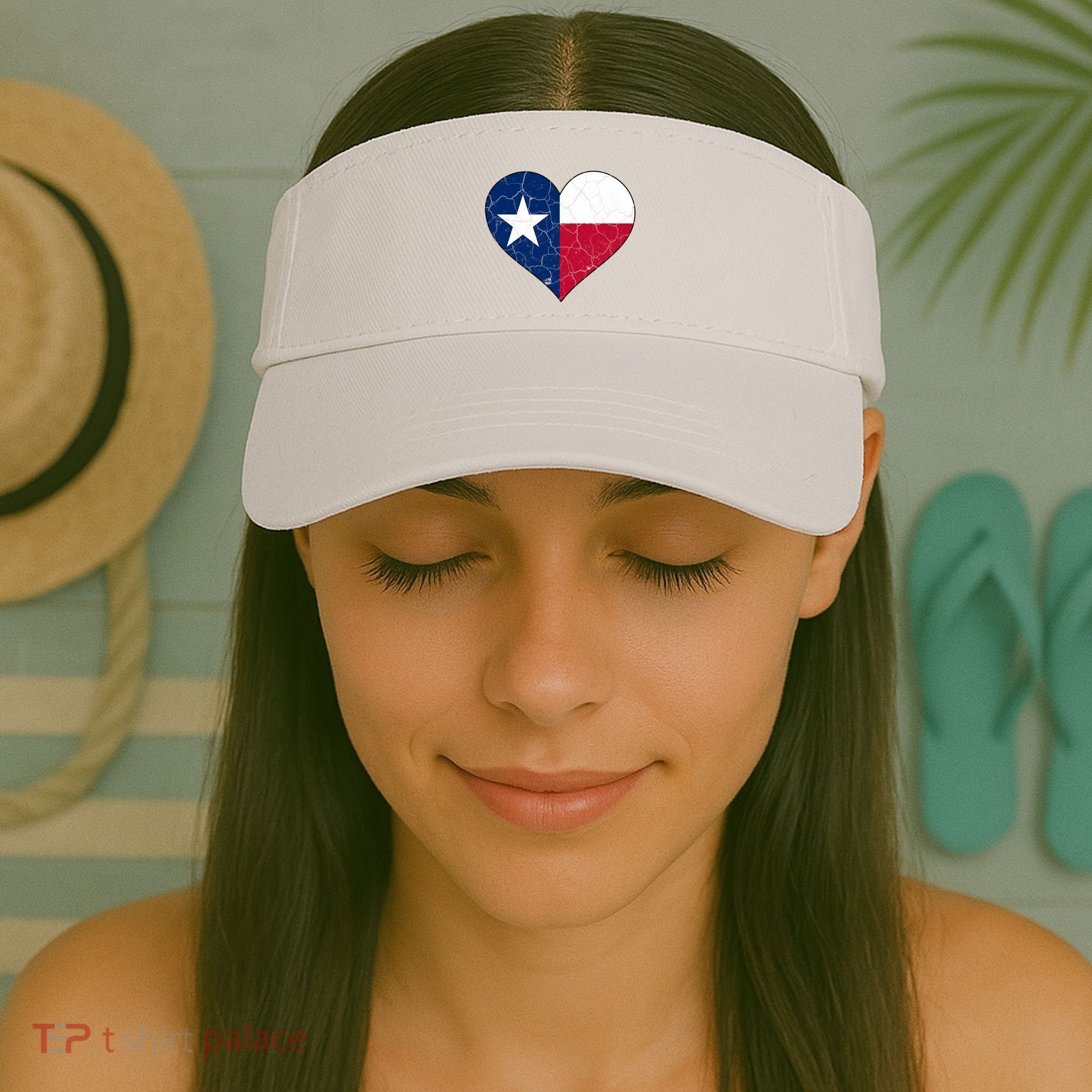 Texas Strong Distressed Heart Visor