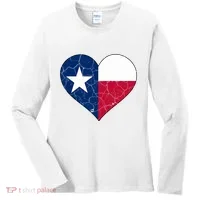 Texas Strong Distressed Heart Women's Long Sleeve Shirt thumb 0