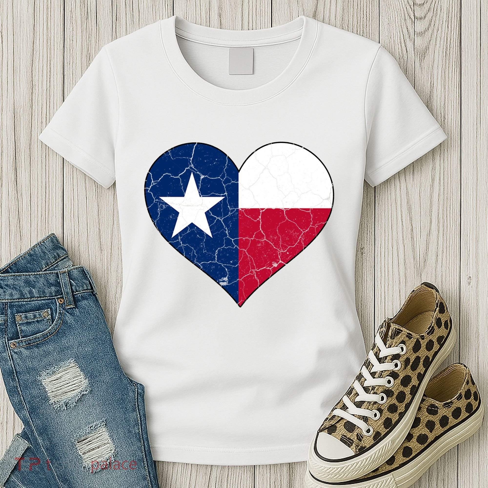 Texas Strong Distressed Heart Women's T-Shirt