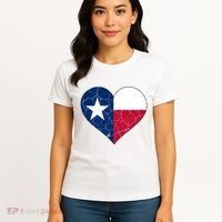 Texas Strong Distressed Heart Women's T-Shirt thumb 4
