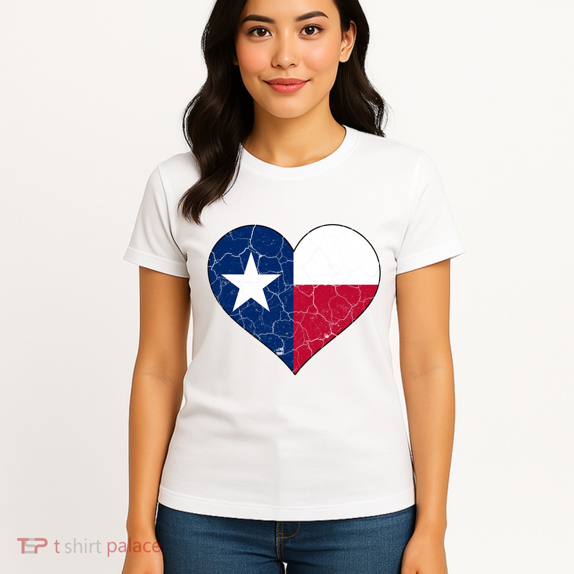 Texas Strong Distressed Heart Women's T-Shirt
