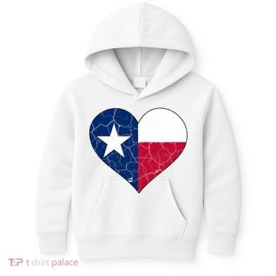 Texas Strong Distressed Heart Kids Hoodie