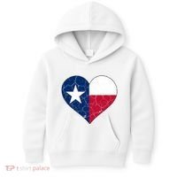 Texas Strong Distressed Heart Kids Hoodie thumb 0