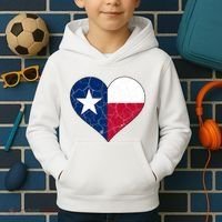 Texas Strong Distressed Heart Kids Hoodie thumb 2