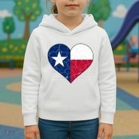Texas Strong Distressed Heart Kids Hoodie thumb 3