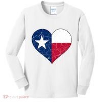 Texas Strong Distressed Heart Kids Long Sleeve Shirt thumb 0