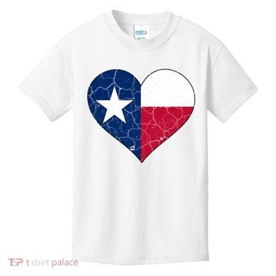 Texas Strong Distressed Heart Kids T-Shirt