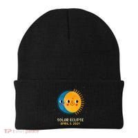 Total Solar Eclipse 2024 Cute Solar Eclipse Beanie thumb 0