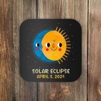 Total Solar Eclipse 2024 Cute Solar Eclipse Coaster thumb 0
