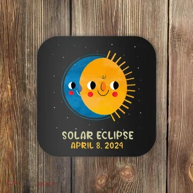 Total Solar Eclipse 2024 Cute Solar Eclipse Coaster