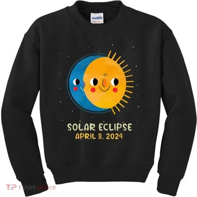 Total Solar Eclipse 2024 Cute Solar Eclipse Kids Sweatshirt
