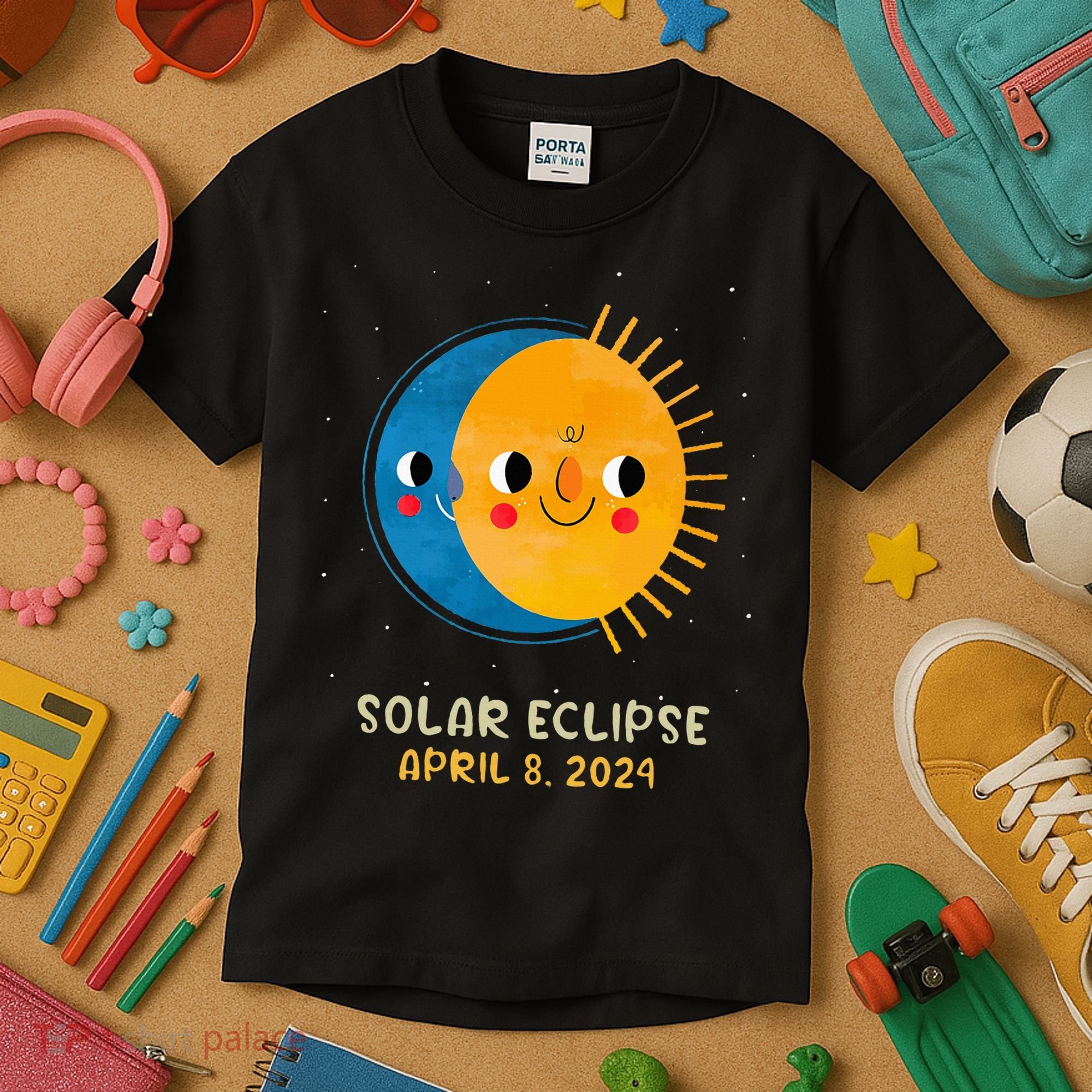 Total Solar Eclipse 2024 Cute Solar Eclipse Kids T-Shirt