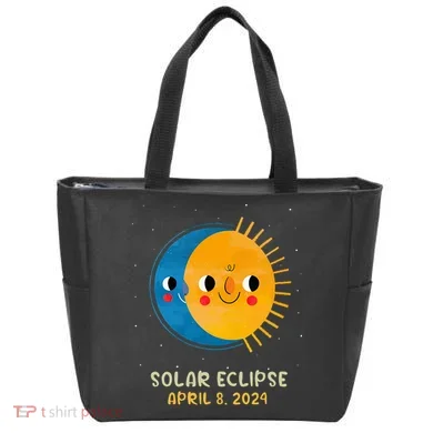 Total Solar Eclipse 2024 Cute Solar Eclipse Tote Bag