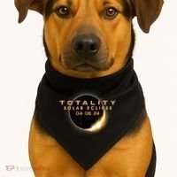 Total Solar Eclipse 04.08.2024 Totality USA-Made Doggie Bandana thumb 1