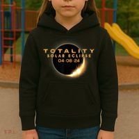 Total Solar Eclipse 04.08.2024 Totality Kids Hoodie thumb 3