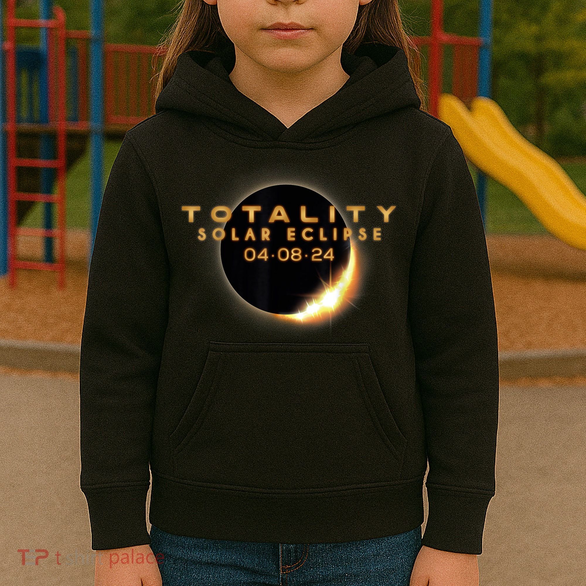 Total Solar Eclipse 04.08.2024 Totality Kids Hoodie