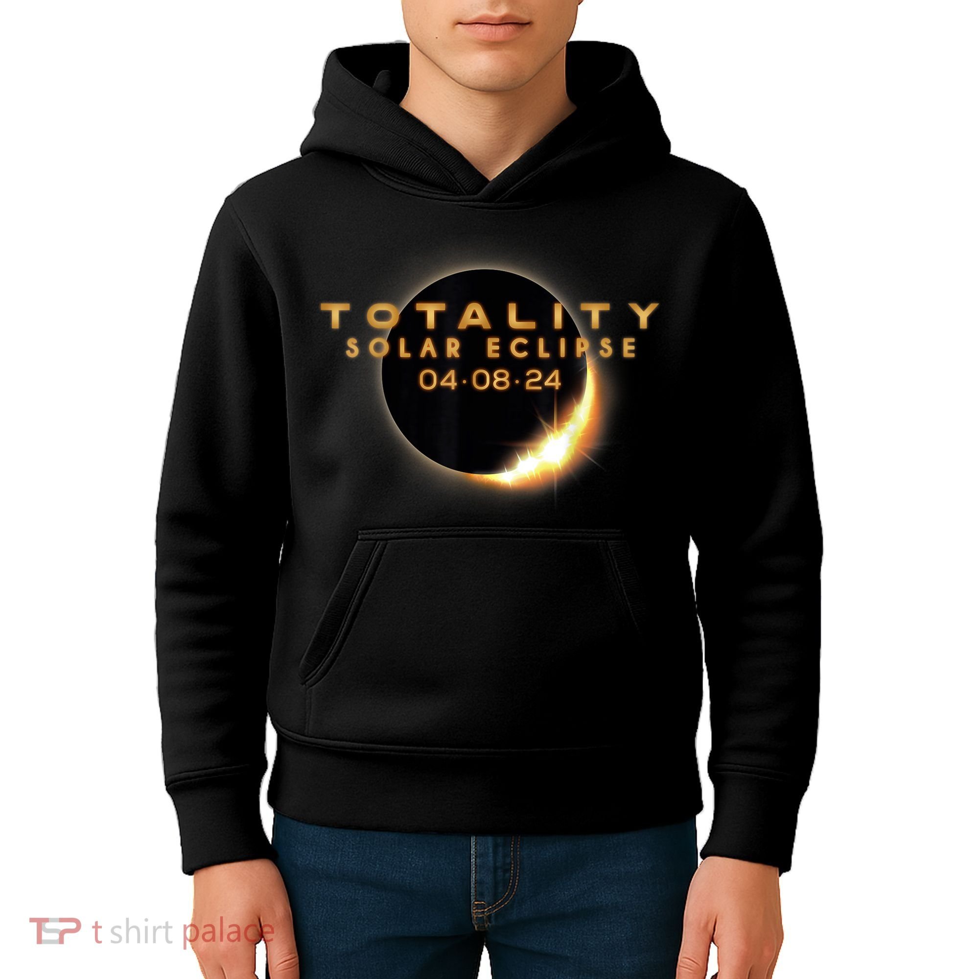 Total Solar Eclipse 04.08.2024 Totality Kids Hoodie