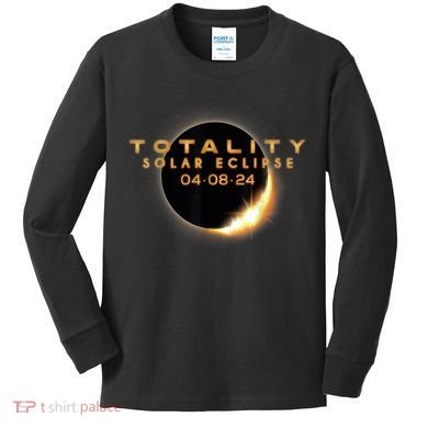 Total Solar Eclipse 04.08.2024 Totality Kids Long Sleeve Shirt