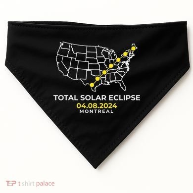 Totality Solar Eclipse Montreal USA-Made Doggie Bandana