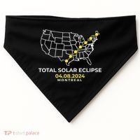 Totality Solar Eclipse Montreal USA-Made Doggie Bandana thumb 0