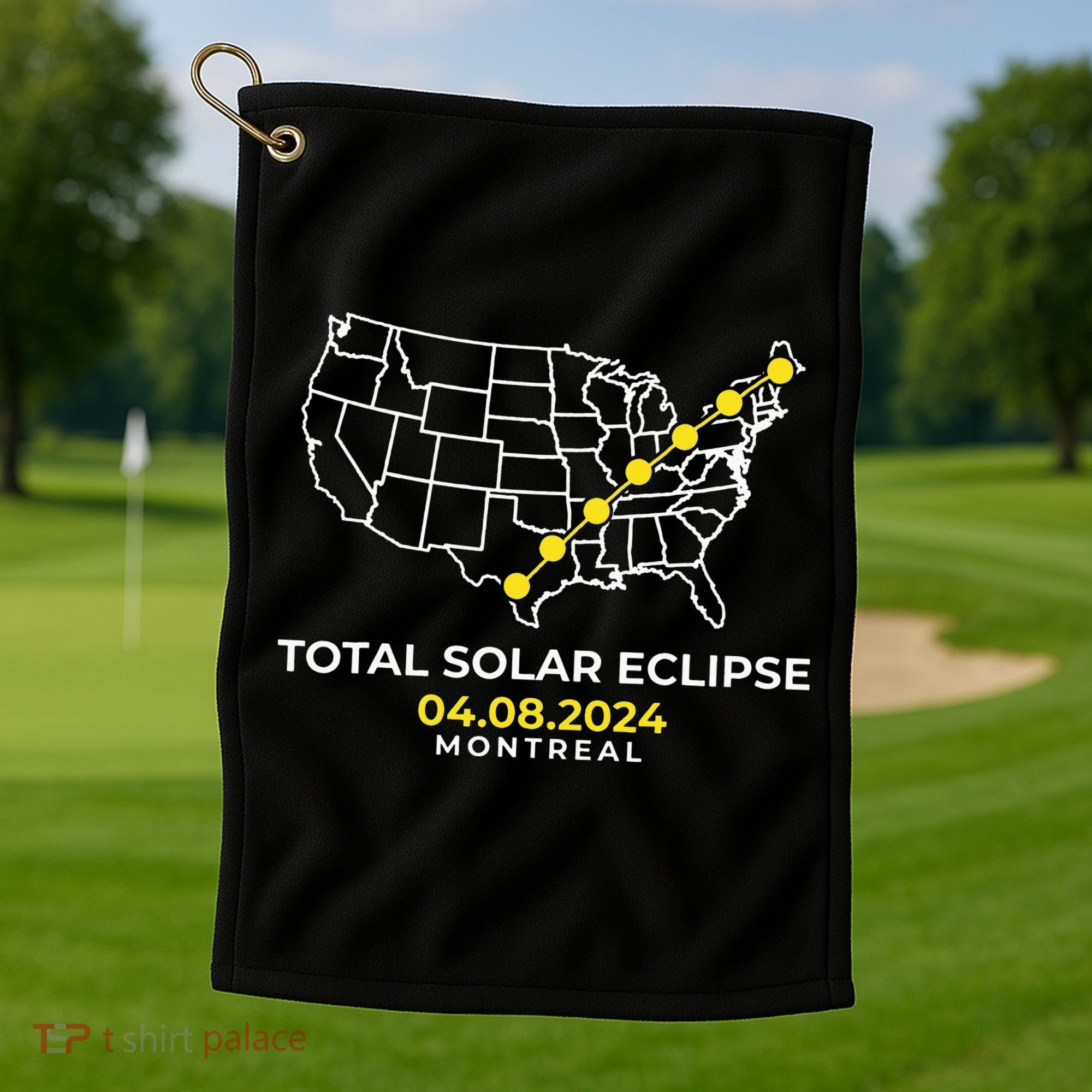 Totality Solar Eclipse Montreal Golf Towel