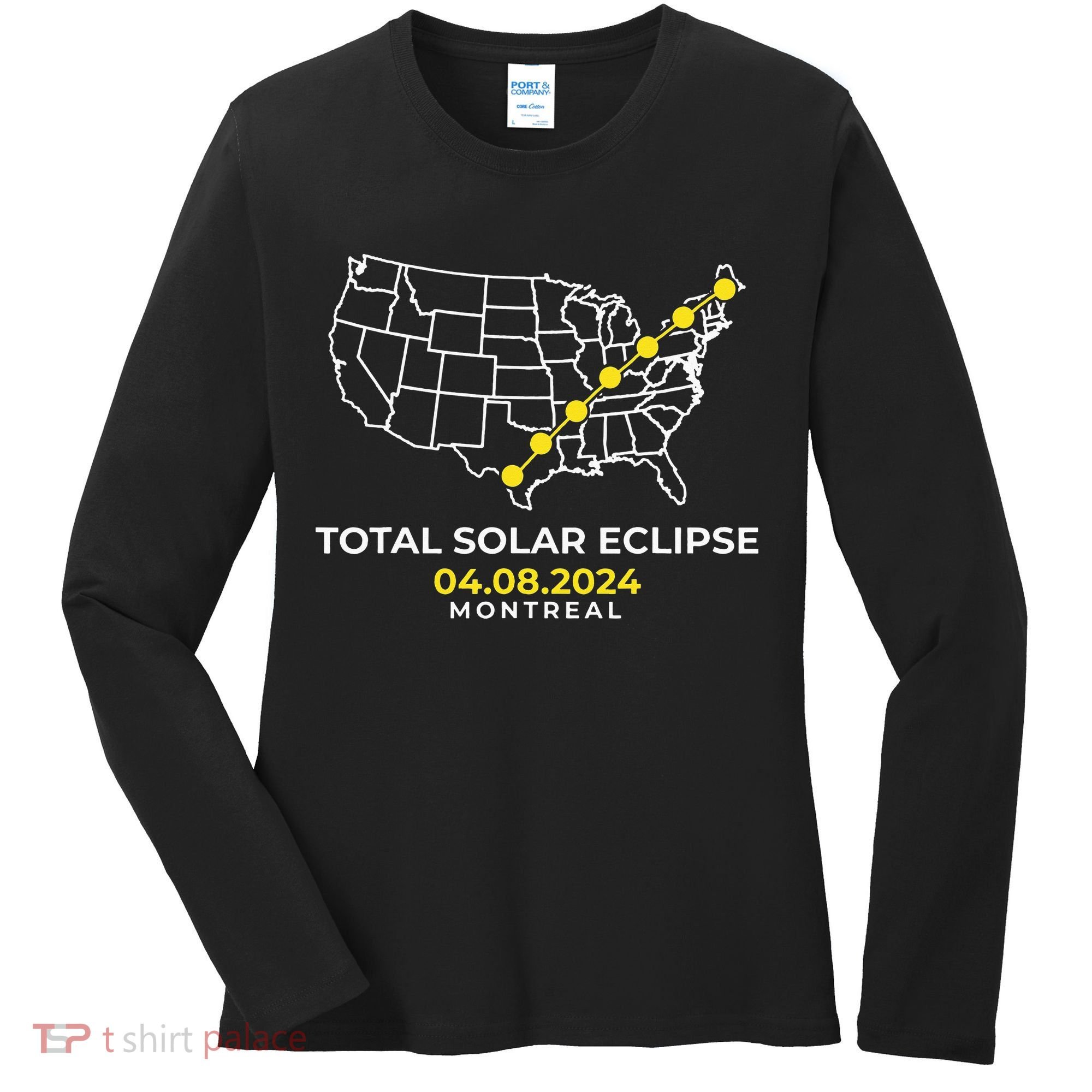 Totality Solar Eclipse Montreal Women's Long Sleeve Shirt