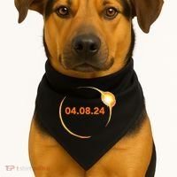 Total Solar Eclipse 04.08.2024 Totality USA-Made Doggie Bandana thumb 1