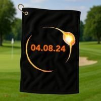 Total Solar Eclipse 04.08.2024 Totality Golf Towel thumb 1