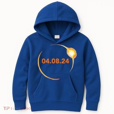 Total Solar Eclipse 04.08.2024 Totality Kids Hoodie