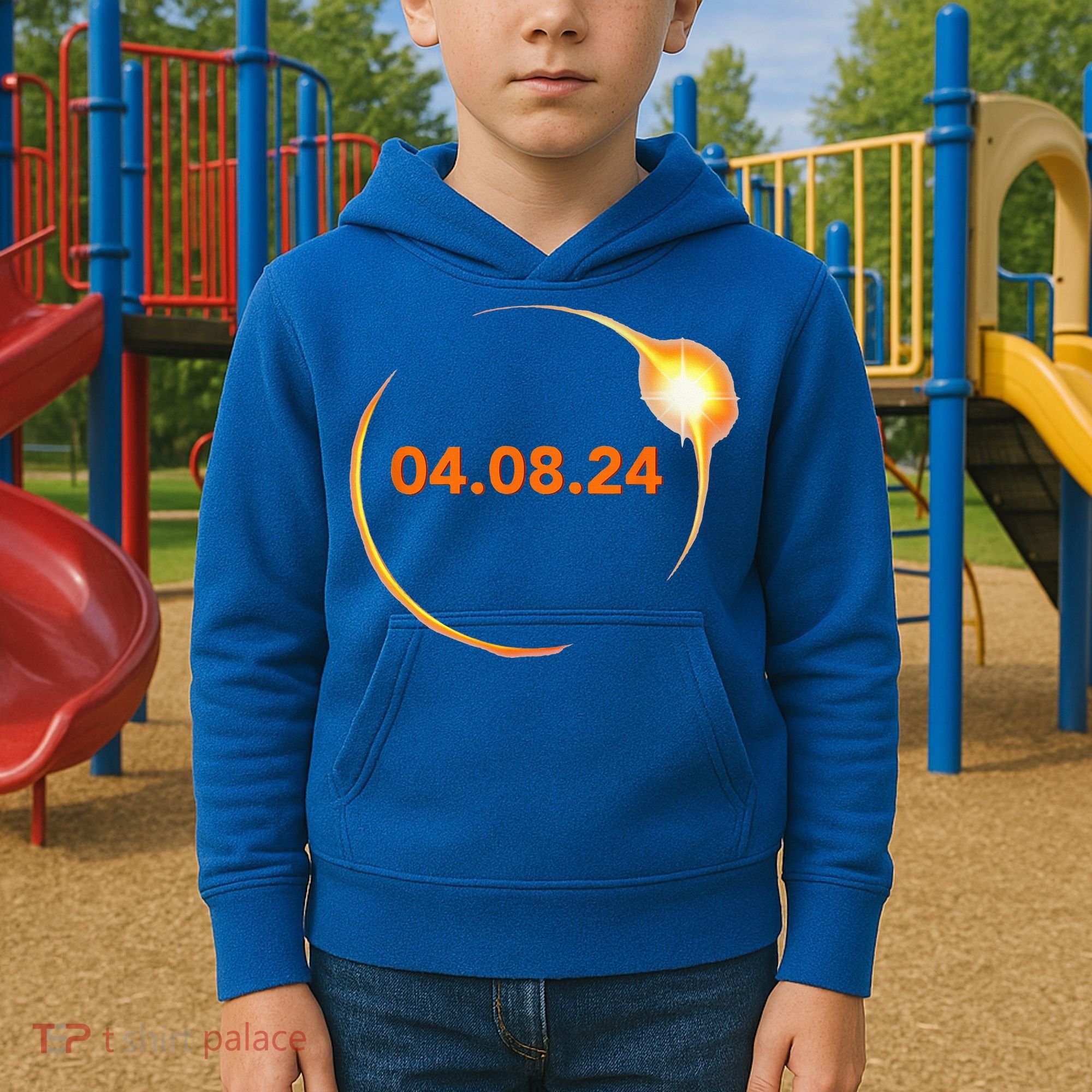 Total Solar Eclipse 04.08.2024 Totality Kids Hoodie