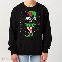 The Sassy Elf Funny Christmas Women's Sweatshirt thumb 0