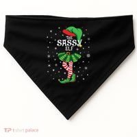The Sassy Elf Funny Christmas USA-Made Doggie Bandana thumb 0