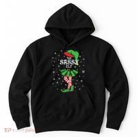 The Sassy Elf Funny Christmas Hoodie thumb 0