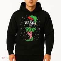 The Sassy Elf Funny Christmas Hoodie thumb 2