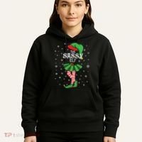 The Sassy Elf Funny Christmas Hoodie thumb 5